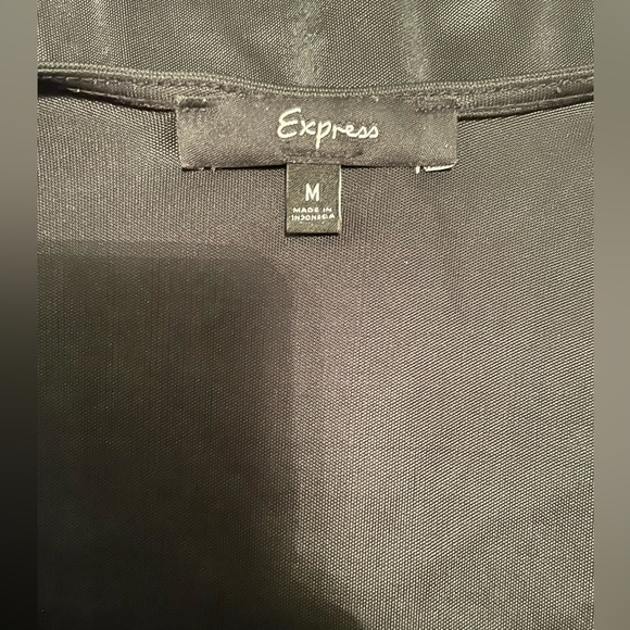 Express Black Satin Cap Sleeve Beaded Tunic/Dress size M - Picture 5 of 7